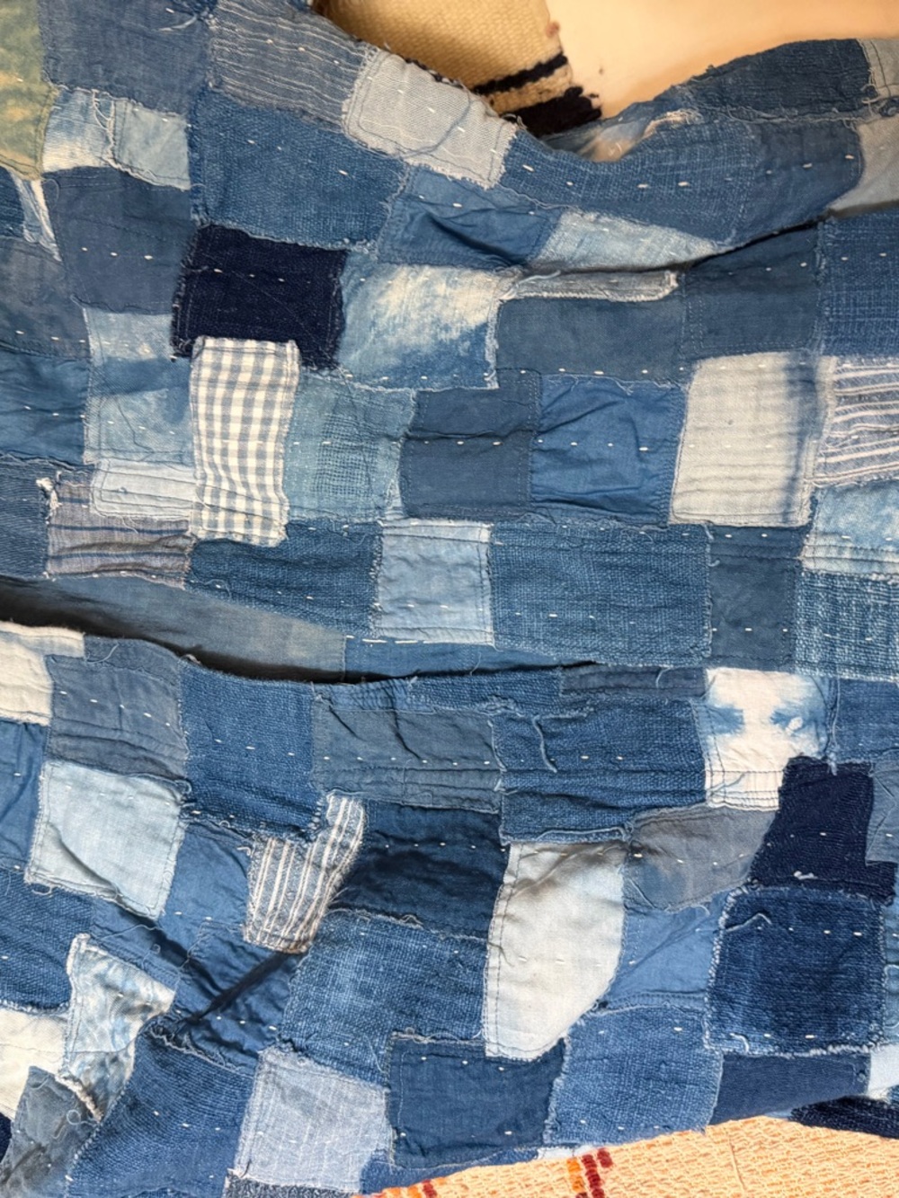 Vintage Patchwork Indigo Coat - Vintage Blue - Picture 6 of 8